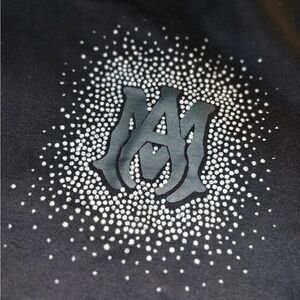 AMIRI Black Tee with White Graphic Design